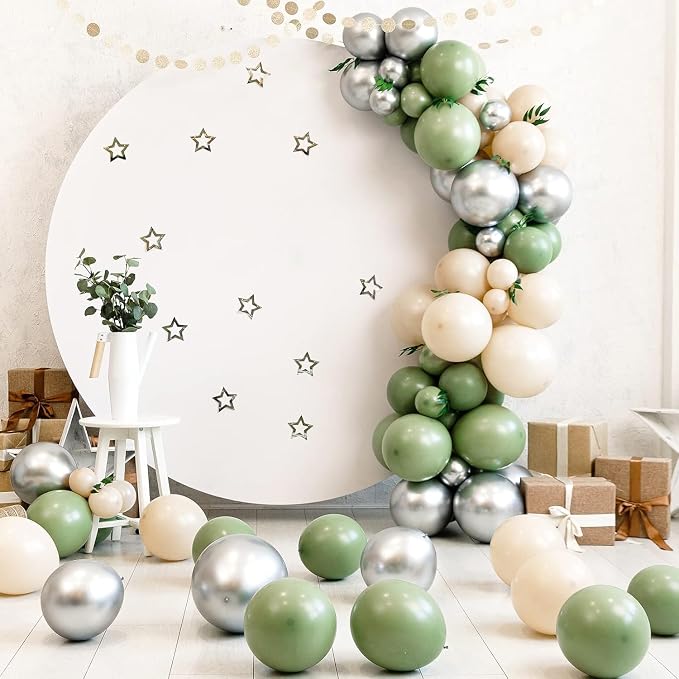 KBZVNAF Sage Green Latex Party Balloons 50 Pack 12 inch | Olive Green Helium - Image 3