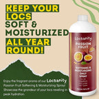 Locsanity Daily Moisturizing Spray for Dull, Dry Locs - Jumbo Size Passion Fruit Hair and Scalp Moisturizer for Dreadlocks, Sisterlocks, Microlocks, Braids to Control Oil and Frizz Passionfruit