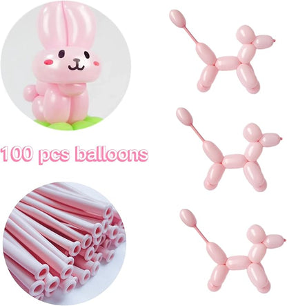100PCS 260Q Pale pink Magic long balloons decoration shopping mall activities - Image 3