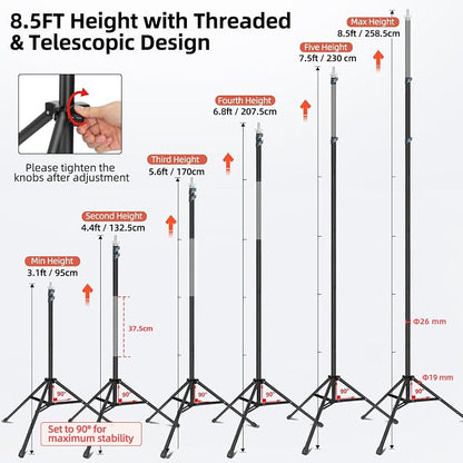 Hemmotop Adjustable Backdrop Stand 10x8.5ft Heavy Duty | - Image 2