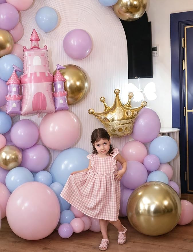 Princess Balloon Garland Arch Kit, Crown Star Foil, - Image 4