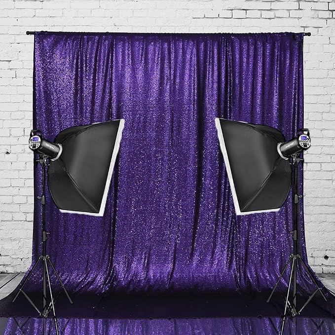 Eternal Beauty Purple 3mm Sequin Backdrop 20x10 Ft - Image 7