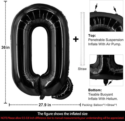 Lovoir 40 Inch Large Black Letter Q Balloons Big Size Jumbo Mylar Foil Helium - Image 2