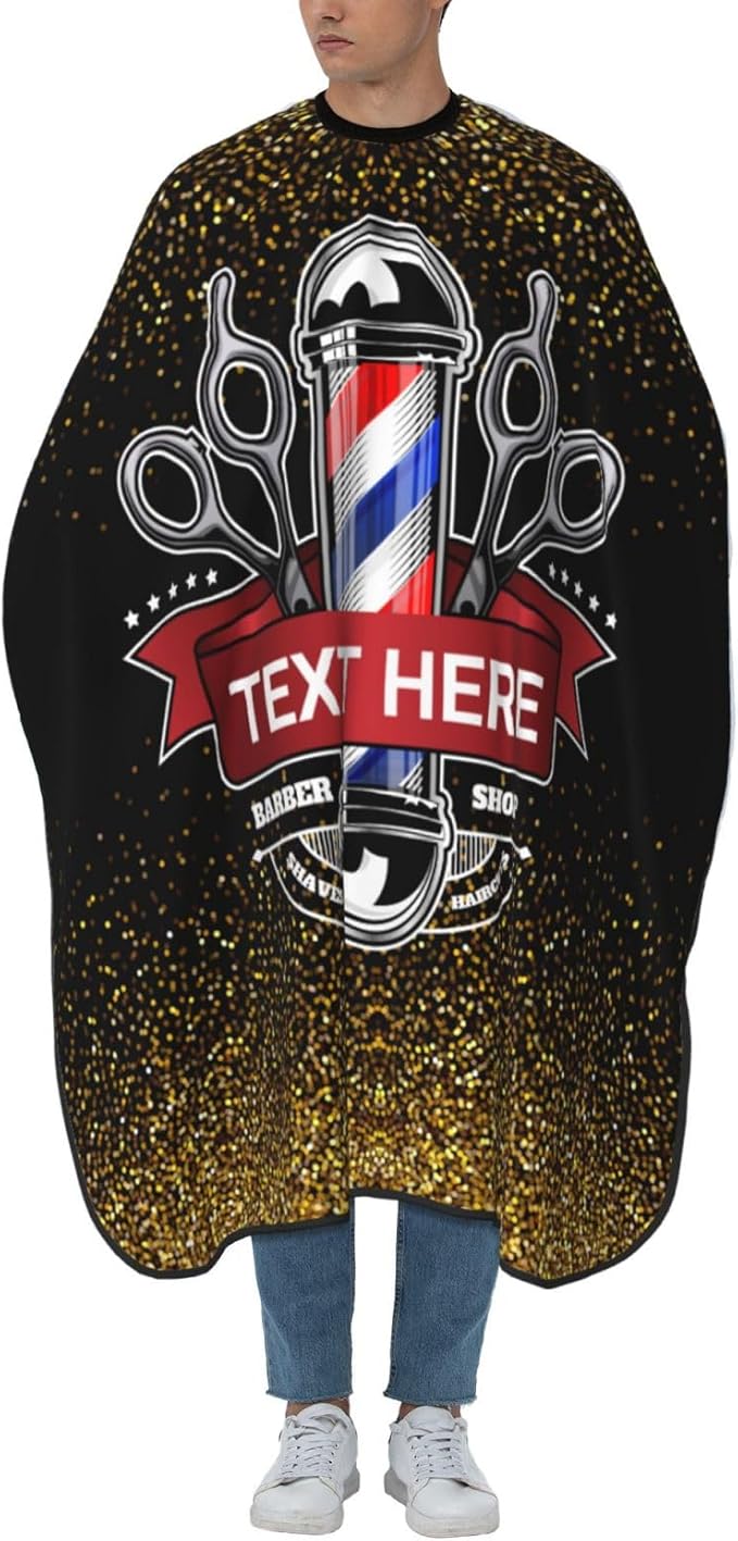Custom Barber Cape for Men Personalized Professional Hair Cutting Cape with Text for Home Salon Barbershop