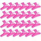 Ondder 24 Pcs Hot Pink Butterfly Hair Claw Clips for Styling Sectioning Styling Makeup Hair Sectioning Clips for Makeup Cutting Coloring Hair Accessories for Women Girls
