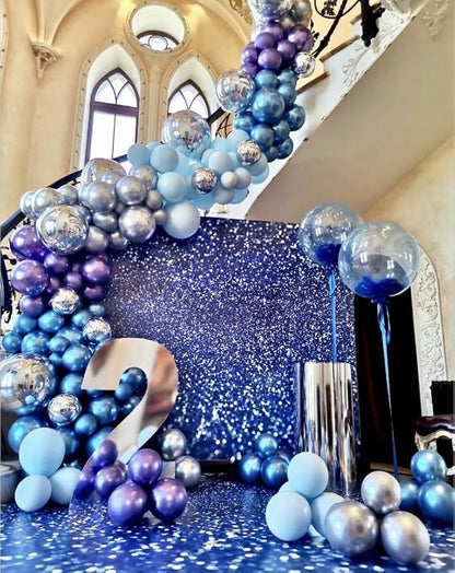 Black Purple Blue Balloons Set, 12 Inch Metallic Blue Purple Balloon Helium - Image 7