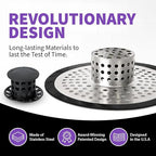 ShowerShroom SHSULT755 Ultra Revolutionary Shower Hair Catcher Drain Protector, No Size, Stainless