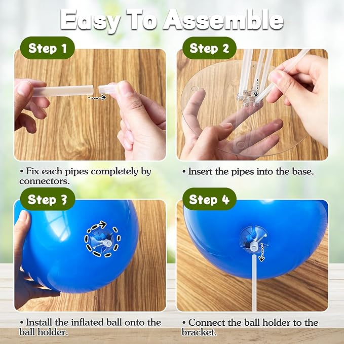6 Sets Balloon Sticks with Base, Balloon Stand Kits, Balloon Stands with Base - Image 5
