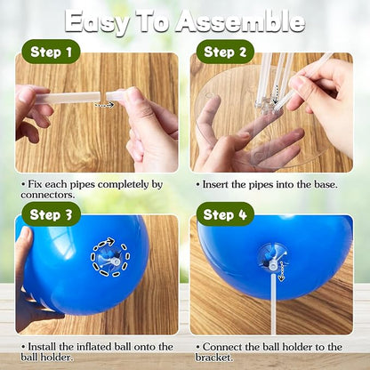 6 Sets Balloon Sticks with Base, Balloon Stand Kits, Balloon Stands with Base - Image 5