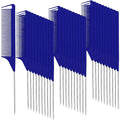 Patelai 30 Pieces Rat Tail Combs Bulk, Hair Teasing Fine Tooth Pintail Combs Braiding Hair Styling Tools with Steel Pin for Stylists Salon Teasing Sectioning Coloring Detangling(Navy Blue)