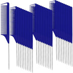 Patelai 30 Pieces Rat Tail Combs Bulk, Hair Teasing Fine Tooth Pintail Combs Braiding Hair Styling Tools with Steel Pin for Stylists Salon Teasing Sectioning Coloring Detangling(Navy Blue)