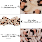 Casoty 6 Pcs Skincare Headband Bow Hair Band Spa Headband for Women Soft Coral Fleece Headbands for Washing Face Terry Cloth Head Band Makeup Head Band Face Wash Headbands