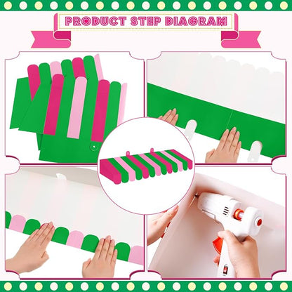 Boao 4 Pack Circus Awning Decoration 3D Stripe Cardboard Awning Carnival Wall - Image 3