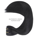 WENNALIFE Clip in Human Hair Extensions 85g 5pcs 22 Inch, Remy Hair Jet Black Real Virgin Hair Extensiones De Cabello Humano Con Clip Ins