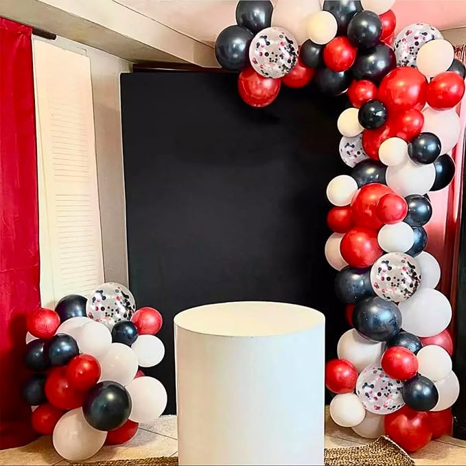 CANREVEL 50pcs 12 Inches Black Red Confetti Balloons Kit, Baby Shower, - Image 6