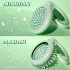 Travel Hair Brush and Mirror Como, Compact Mirror with Mini Hair Brush Set, Folding Hairbrush for Women, Small Hair Comb with Mirror for Purse, Round Green 1 Pack and Peach Green 1 Pack