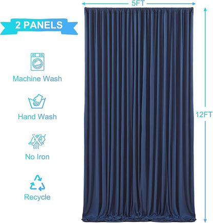 10x12 Navy Blue Backdrop Curtains - Image 7