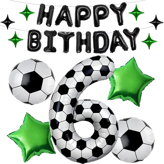 40 Inch Soccer Number 6 Balloon Set, Soccer Birthday Party Decorations | Sports by Unknown