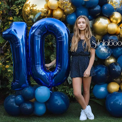 40 Inch Navy Blue Big Number 10 Balloon 0-9 Large Helium | Royal Blue Balloons - Image 4