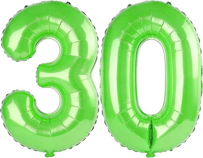 40 Inch Number 30 Balloons for 30th Birthday Party Decorations, 0-100 Fruit by FOBELEC