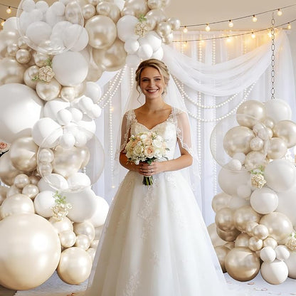 White Balloon Arch Kit for Wedding Bridal Shower Baby Shower Decorations | - Image 5