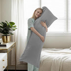 TELUS Body Cooling Pillow Case Cover, Bamboo Rayon & Lyocell Pillowcase with Zipper Closure, Breathable Pillow Case for Hot Sleepers and Night Sweats, 20x54 inches, Light Grey