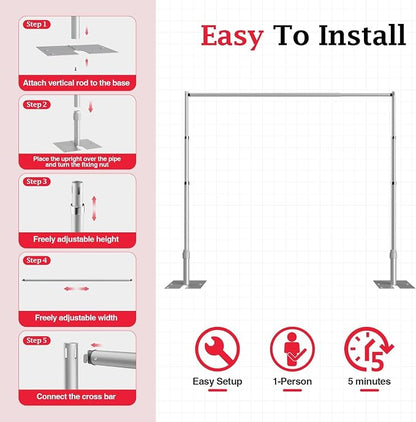 EMART 12x10ft Heavy Duty Backdrop Stand Frame - Image 7