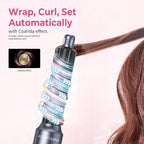 6 in 1 Hair Dryer Brush, Detachable Air Styler, 3 Heat Settings Blow Dryer Brush Frizz-Free Volumizing, Straightening, Curling ALCI Safety Plug for Travel & Home Styling (Blue-Pink)