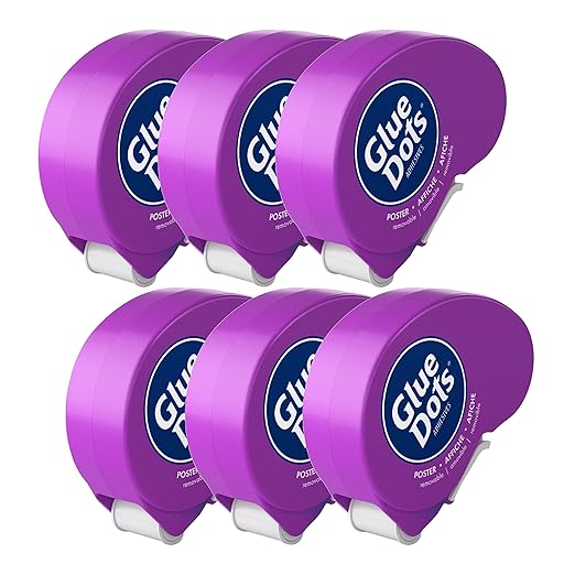 Glue Dots, Poster Dots Dot N' Go Dispenser, Double-Sided, .38 Inch, 1200 Dots by GlueDots
