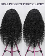 13x6 Deep Wave Lace Front Wigs Human Hair 180% Density Curly Human Hair Wig Pre Plucked Wet and Wavy human hair wig for Women HD Lace Frontal Wigs with Baby Hair 30Inch