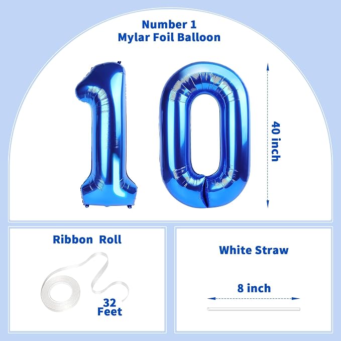 Number Balloons Navy Blue Balloons - Image 2