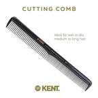 Kent SPC80 Salon-Style Dressing Cutting Comb with Wide and Fine Teeth - Professional Barber Haircut Comb for Styling and Teasing for All Hair Types - Kent Quality Barber Supplies