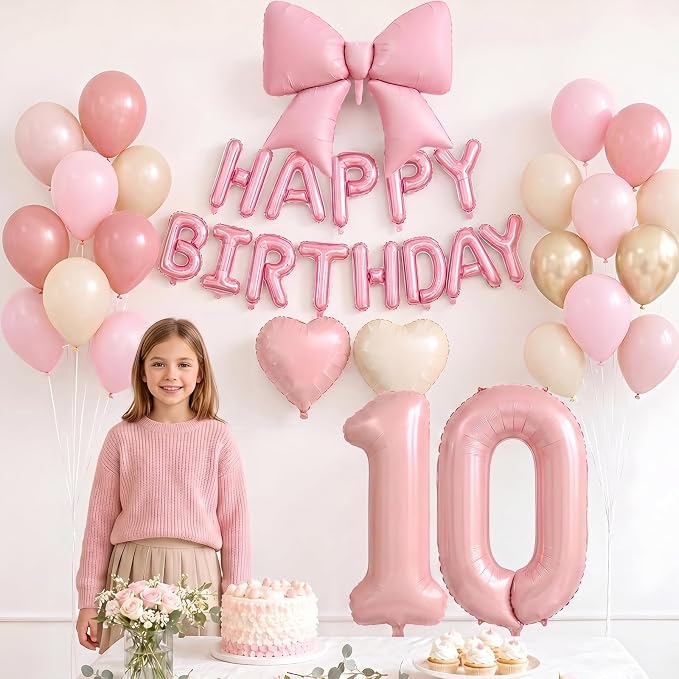 Dusty Pink Number 10 Balloon, 10th Birthday Decorations - Image 4