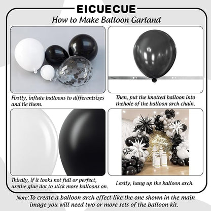 Black and White Balloons Garland Arch Kit - Image 3