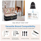 Double-layer Hair Tools Travel Case with Black Hair Dryer Bag with Detachable Divider compatible with Shark FlexStyle/SmoothStyle - Flat Curling Iron Travel Organizer