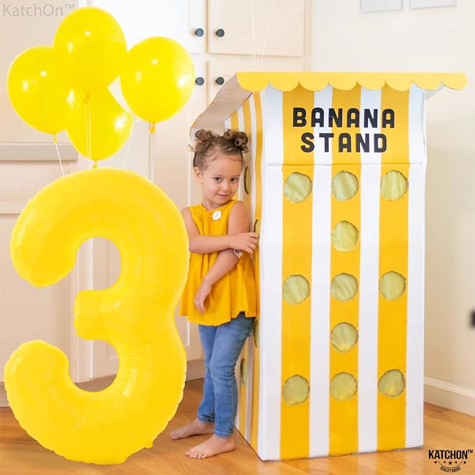 KatchOn, Honey Bee Party Decorations | Yellow Three balloon - Image 4