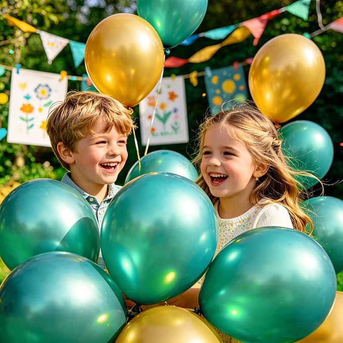 100pcs Metallic Green Balloons 12 inch Apple Lime Green Round Latex balloon | - Image 4