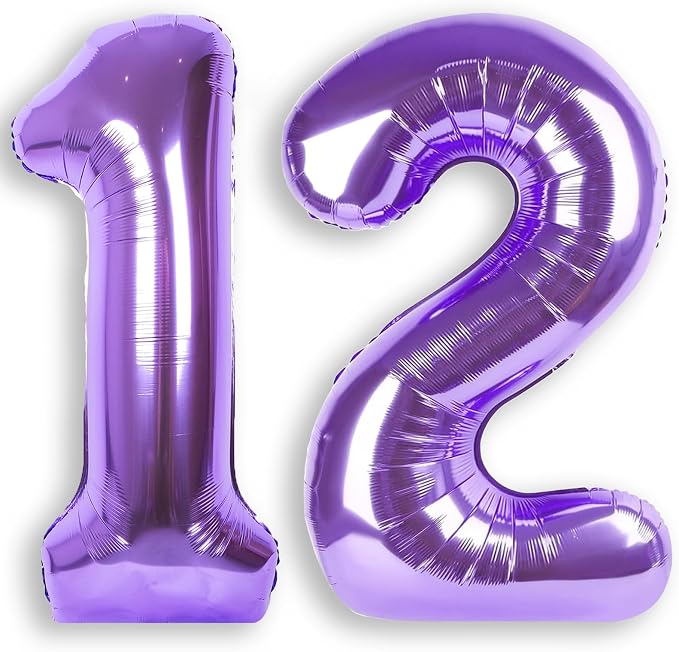 RainbowQ Purple 12 Balloon Number 40 Inch 0-40 Foil Large Balloons | Big Mylar by RainbowQParty