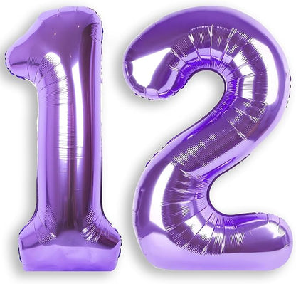 RainbowQ Purple 12 Balloon Number 40 Inch 0-40 Foil Large Balloons | Big Mylar by RainbowQParty
