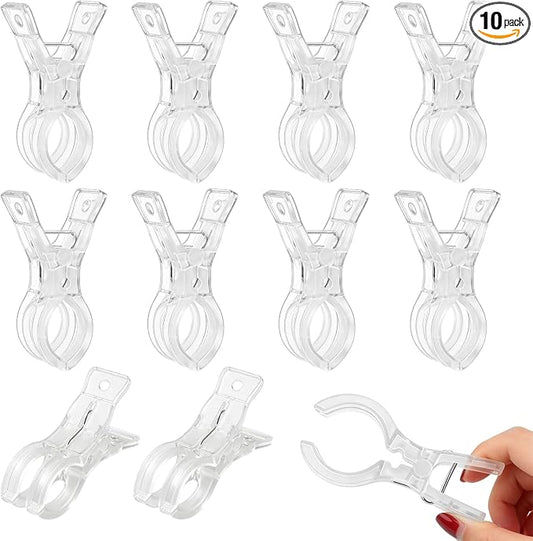 10 Pack Balloon Arch Clips, 3.5 Inch Plastic Transparent Backdrop Balloon Clamps by Unknown