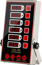 Commercial 6 Channel Kitchen Timer, Digital Stainless Steel Restaurant Timer with Loud Alarm, Multi-Event Reminder for Fryer, Baking