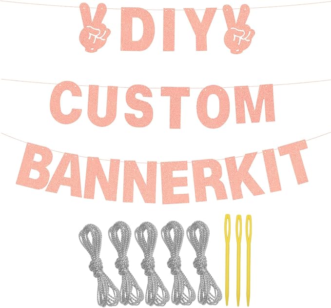 129Pcs DIY Letter Banner Glitter Customizable Banner Kit Custom Banners DIY - Image 3