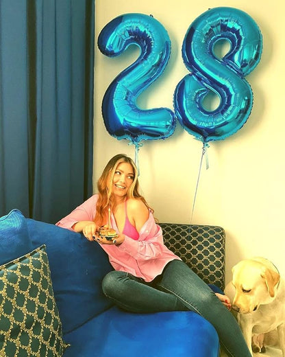 Blue Number 8 Balloon 40 inch, Balloon numbers party supplies, deco photo shoot - Image 5