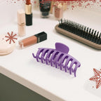 TOCESS Hair Claw Clips for Women - 8PK Large Neutral Matte Jumbo Hair Clips for Thick, Thin, Long, Short, Curly Hair Girls, Big Jaw Clip Set for Daily Use (Violet Purple)