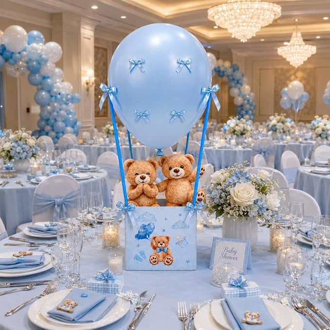 Cinrobiye 12 Sets Teddy Bear Baby Shower Centerpieces - Image 4