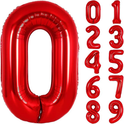 Number Balloons Red Party Balloon by United-UnicornsParty