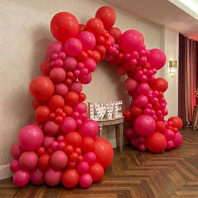 Red and Hot Pink Balloon Arch Kit by Unknown