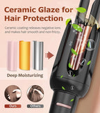 Auto Hair Curler, Automatic Curling Iron with 4 Temperature & 3 Timer, Automatic Shut-Off, Anti-Scald, Anti-Tangle Rotating Curling Wand for Hair Styling, Black