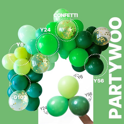 PartyWoo Green Balloons 66pcs Pack Light Green Latex Balloons | Lime Dark - Image 3