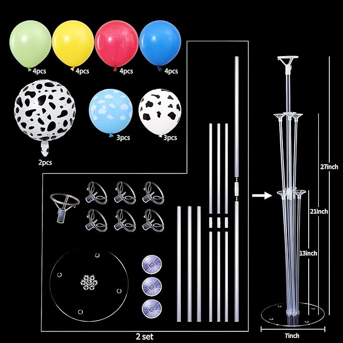 Cartoon Toy Balloon Table Centerpiece Stand Kit 2 Sets - Image 2